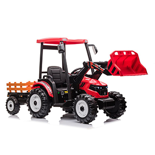 Megacar detský elektrický traktor Hercules s diaľkový ovládaním, USB, MP3, LED svetlá, 2x45W, 24V 7Ah, červený